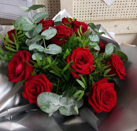 rose eucalyptus and pistache flower bouquet flowers prudhoe northumberland